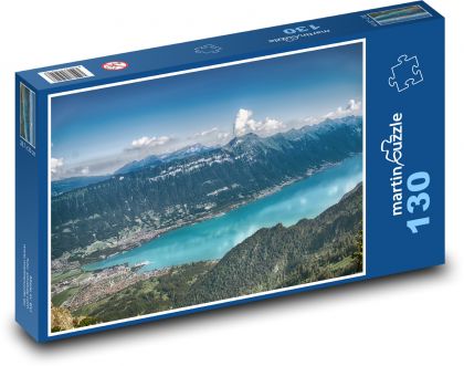 Jezero - Brienz, Švýcarsko - Puzzle 130 dílků, rozměr 28,7x20 cm