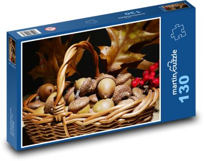 Žaludy - sklizeň, podzim - Puzzle 130 dílků, rozměr 28,7x20 cm