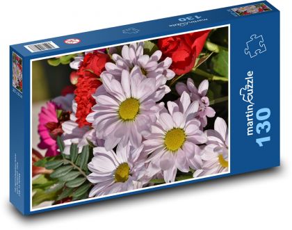 Kopretiny - kytice, květiny - puzzle 130 dílků