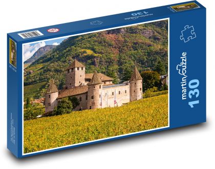 Bolzano - hrad, vinice - Puzzle 130 dílků, rozměr 28,7x20 cm