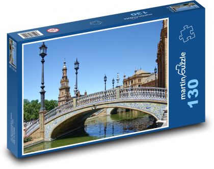 Španělsko - Sevilla, most - Puzzle 130 dílků, rozměr 28,7x20 cm