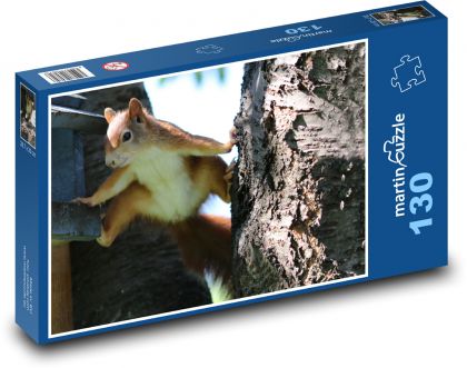 Veverička - zviera, hlodavec - Puzzle 130 dielikov, rozmer 28,7x20 cm 