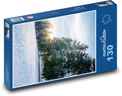 Zimní les - sníh, zima - Puzzle 130 dílků, rozměr 28,7x20 cm