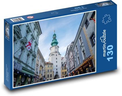 Wieża miejska - Pressburg, Bratysława - Puzzle 130 elementów, rozmiar 28,7x20 cm