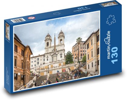 Řím - Itálie, schody - Puzzle 130 dílků, rozměr 28,7x20 cm