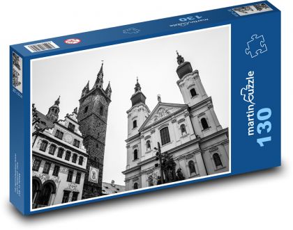 Klatovy - Česká republika, domy - Puzzle 130 dílků, rozměr 28,7x20 cm