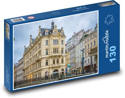 Karlovy Vary - stavby, Česká republika - Puzzle 130 dílků, rozměr 28,7x20 cm