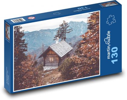 Horská chata - podzim, alpy - Puzzle 130 dílků, rozměr 28,7x20 cm