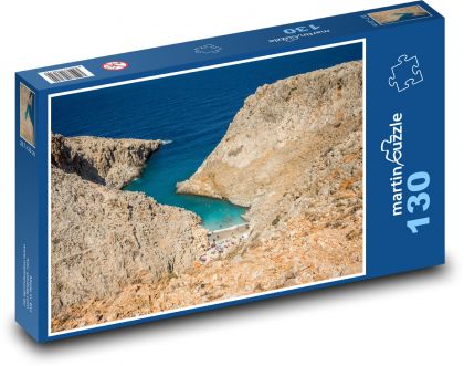 Pláž - skály, Kréta - puzzle 130 dílků