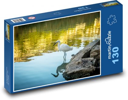 Volavka - pták, jezero - Puzzle 130 dílků, rozměr 28,7x20 cm