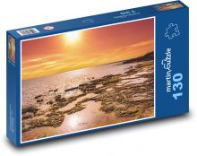 Strand - Sonnenuntergang, Meer Puzzle 130 Teile - 28,7x20 cm