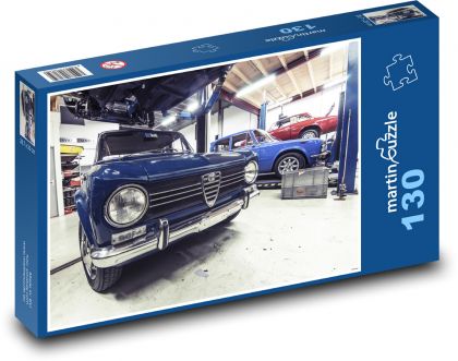Autoservis - Alfa Romeo, dielňa - Puzzle 130 dielikov, rozmer 28,7x20 cm 