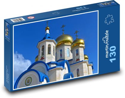 Zvonice - kopule, církev  - Puzzle 130 dílků, rozměr 28,7x20 cm