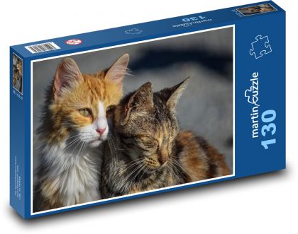 Traurige Katzen - Haustiere, Tiere - Puzzle - 130 Teile