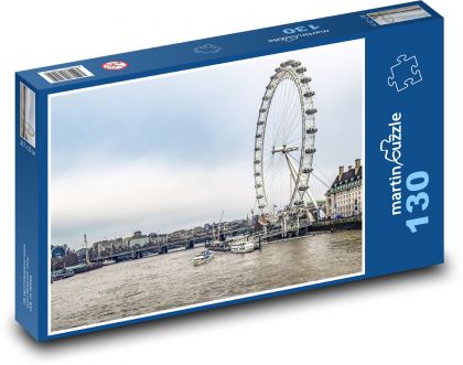 Londýnské kolo - řeka, Anglie - Puzzle 130 dílků, rozměr 28,7x20 cm
