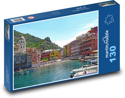 Vernazza - Itálie, budovy - Puzzle 130 dílků, rozměr 28,7x20 cm