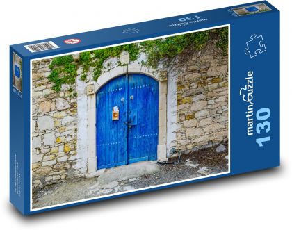 Modré dvere - vstup, tradičný chod - Puzzle 130 dielikov, rozmer 28,7x20 cm 