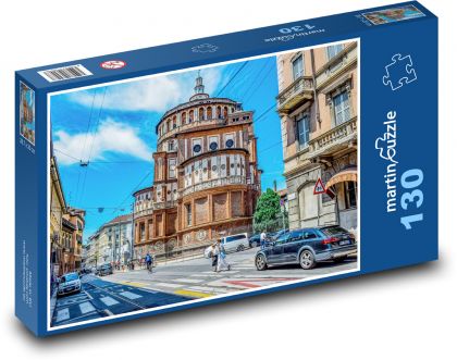 Italy - Milan, street - Puzzle 130 pieces, size 28.7x20 cm 