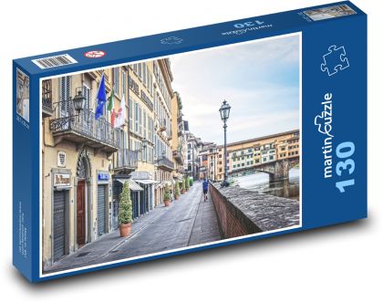 Promenade am Fluss - Florenz, Italien - Puzzle - 130 Teile