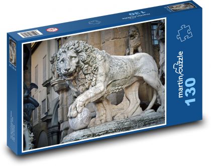 Socha lva - náměsí Piazza Della Signoria, Itálie - Puzzle 130 dílků, rozměr 28,7x20 cm