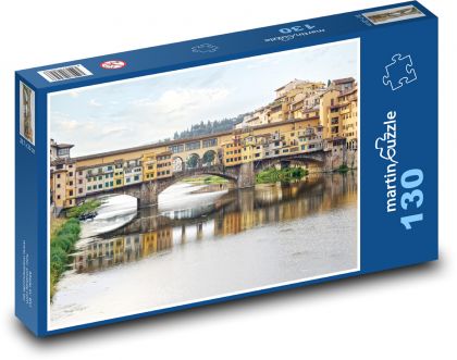 Ponte Vecchio - most, Taliansko - Puzzle 130 dielikov, rozmer 28,7x20 cm 