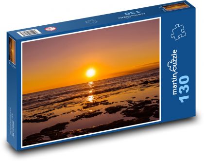 Západ slunce - pláž, moře - Puzzle 130 dílků, rozměr 28,7x20 cm