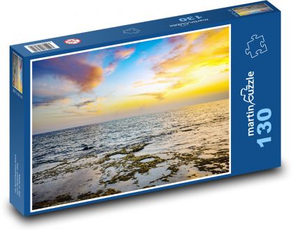 Sonnenuntergang - Wolken, Strand - Puzzle - 130 Teile