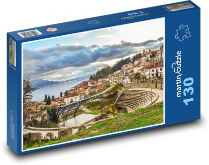 Ohrid - severní Makedonie, architektura  - Puzzle 130 dílků, rozměr 28,7x20 cm