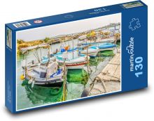 Rybársky prístav - dok, lode Puzzle 130 dielikov - 28,7 x 20 cm