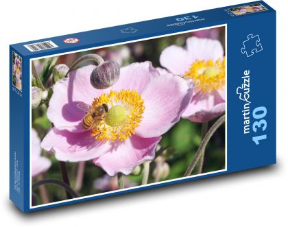 Anemone - Biene, Bestäubung - Puzzle - 130 Teile