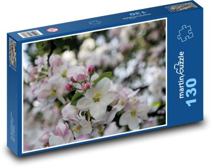 Różowy kwiat - kwiaty, wiosna - Puzzle 130 elementów, rozmiar 28,7x20 cm