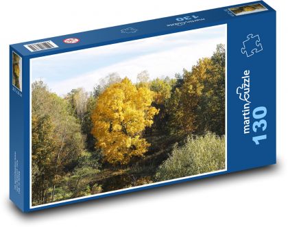 Colorful autumn - leaves, trees - Puzzle 130 pieces, size 28.7x20 cm 