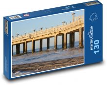 Molo - moře, Blankenberge Puzzle 130 dílků - 28,7 x 20 cm
