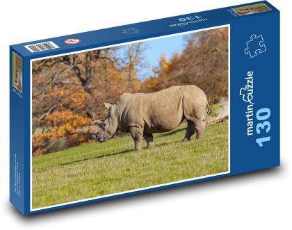 Nosorožec - divoká zver, Afrika - Puzzle 130 dielikov, rozmer 28,7x20 cm 