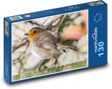 Robin on the fence - bird, animal Puzzle 130 pieces - 28.7 x 20 cm 