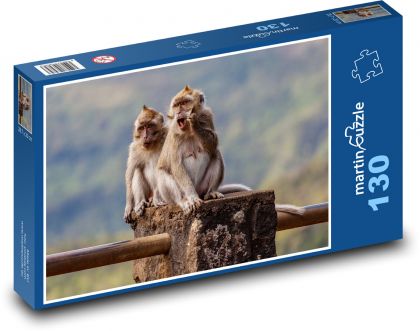 Macaque - monkeys, animals - Puzzle 130 pieces, size 28.7x20 cm 