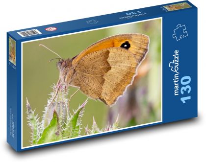 Motýl - okáč luční, hmyz - Puzzle 130 dílků, rozměr 28,7x20 cm