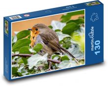 Cervenka - bird on a branch, sitting Puzzle 130 pieces - 28.7 x 20 cm 