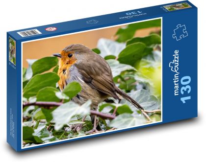 Červenka - vták na vetve, posedenie - Puzzle 130 dielikov, rozmer 28,7x20 cm 