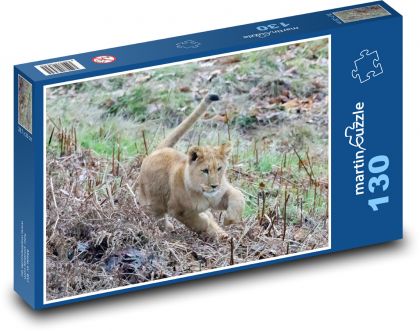 Lvíče - mladý lev, dravec - Puzzle 130 dílků, rozměr 28,7x20 cm