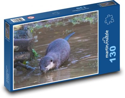 Vydra - voda, zviera - Puzzle 130 dielikov, rozmer 28,7x20 cm 