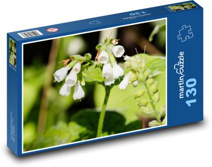 Wild plant - white flowers, spring - Puzzle 130 pieces, size 28.7x20 cm 