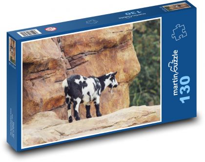 Horská koza - zviera, príroda - Puzzle 130 dielikov, rozmer 28,7x20 cm 