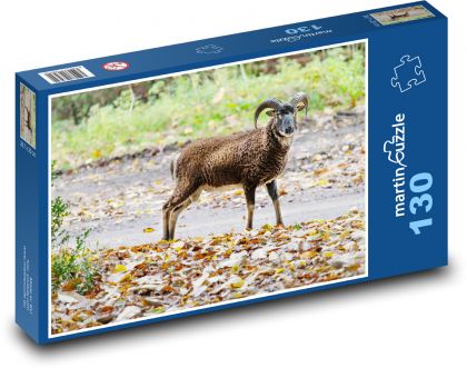 Rohatá koza - farma, zvíře  - puzzle 130 dílků