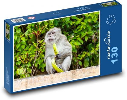 Makaken und Bananen - Affen, essen - Puzzle - 130 Teile