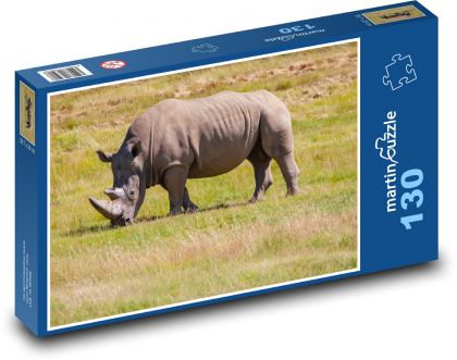 Bílý nosorožec - tuponosý, Afrika - Puzzle 130 dílků, rozměr 28,7x20 cm