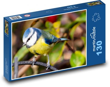 Sýkorka modrinka - vták, sýkora - Puzzle 130 dielikov, rozmer 28,7x20 cm 