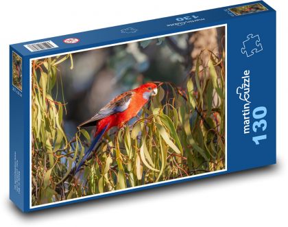 Papoušek - rozela, pták - Puzzle 130 dílků, rozměr 28,7x20 cm