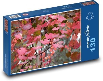 Vinná réva - listy, podzim - Puzzle 130 dílků, rozměr 28,7x20 cm