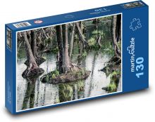 Stromy v lese - bažina, voda Puzzle 130 - 28,7x20 cm